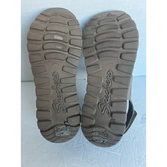 Skechers Taupe Foamies Arch Fit Platform Footsteps Rugged Soles Velcro Closure 9 - Picture 9 of 9